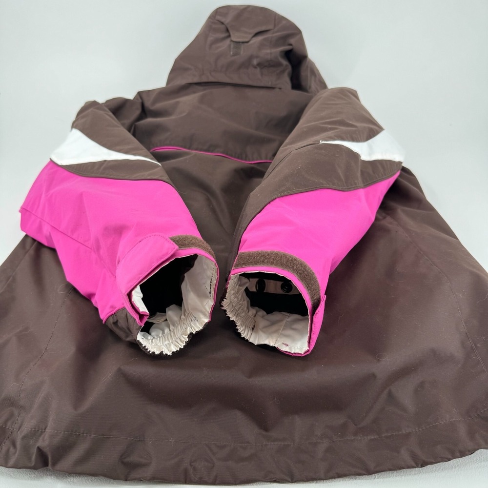 Columbia Interchange Ski Jacket WOMENS Brown Pink Full Zip Hooded Snow Winter L - Picture 10 of 15